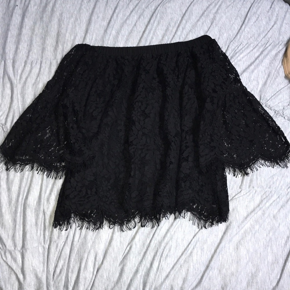 Black, lace top